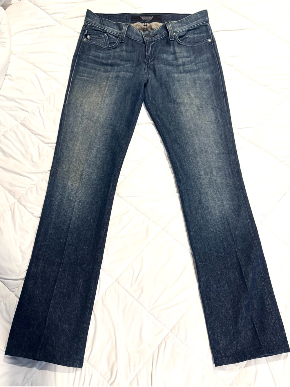 Rock & Republic Women's Flared Jeans in Dark Blue Wash